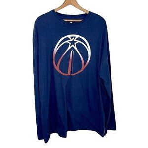 Washington Wizards Tee Navy Long Sleeve Shirt Baskets Team Logo Size 3X